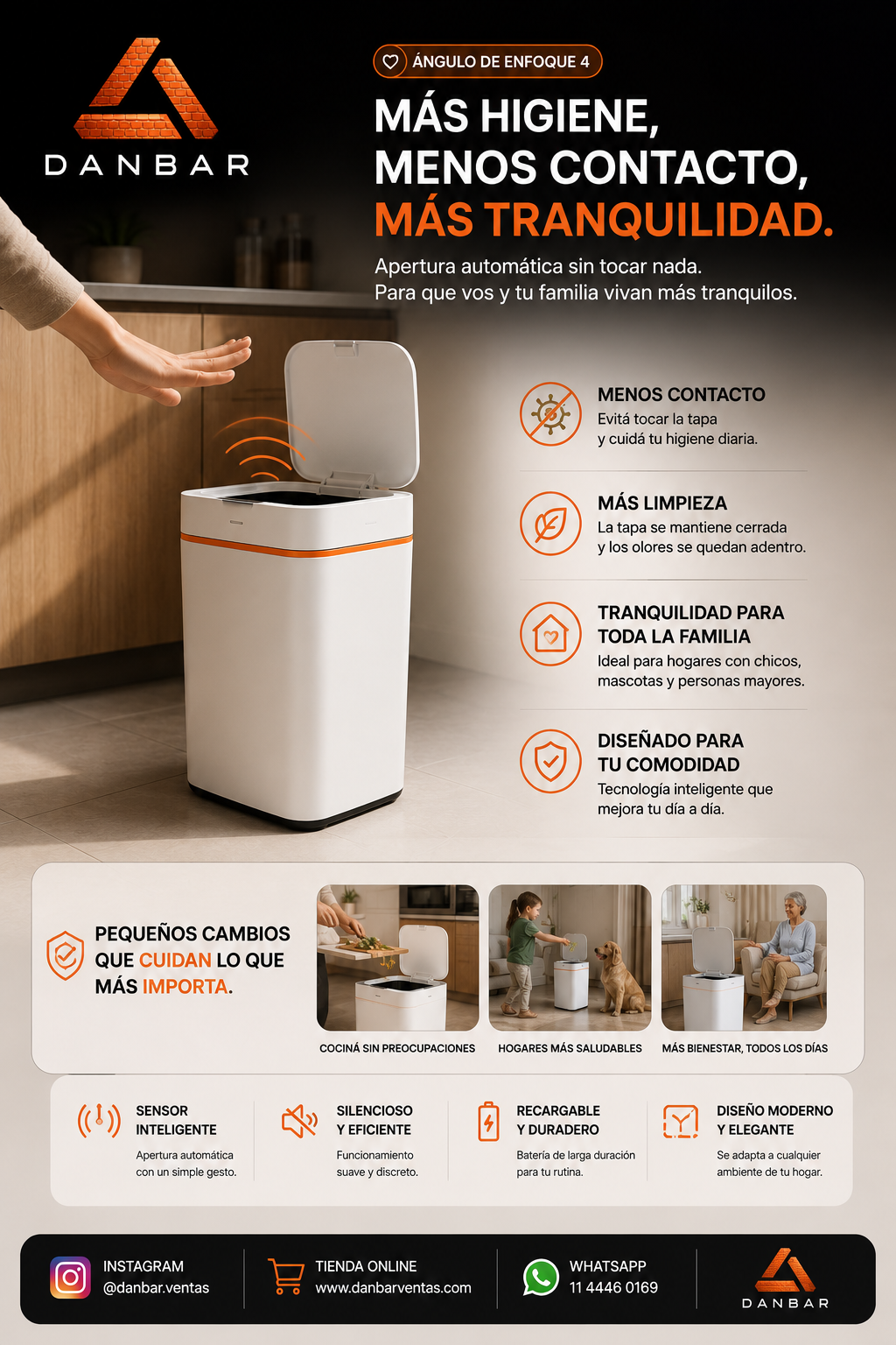 Cesto de basura smart con apertura automatica. Basta de malos olores , mas higiene, mas comodidad.