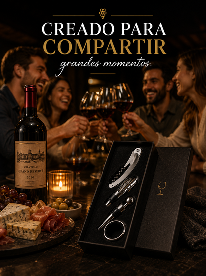 Set de accesorios para vino x 4 piezas