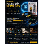 Ahorra Tiempo Y Dinero,3x2 Cable Carga Rápida 4 En 1 De 65w
