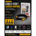 Ahorra Tiempo Y Dinero,3x2 Cable Carga Rápida 4 En 1 De 65w