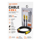 Ahorra Tiempo Y Dinero,3x2 Cable Carga Rápida 4 En 1 De 65w