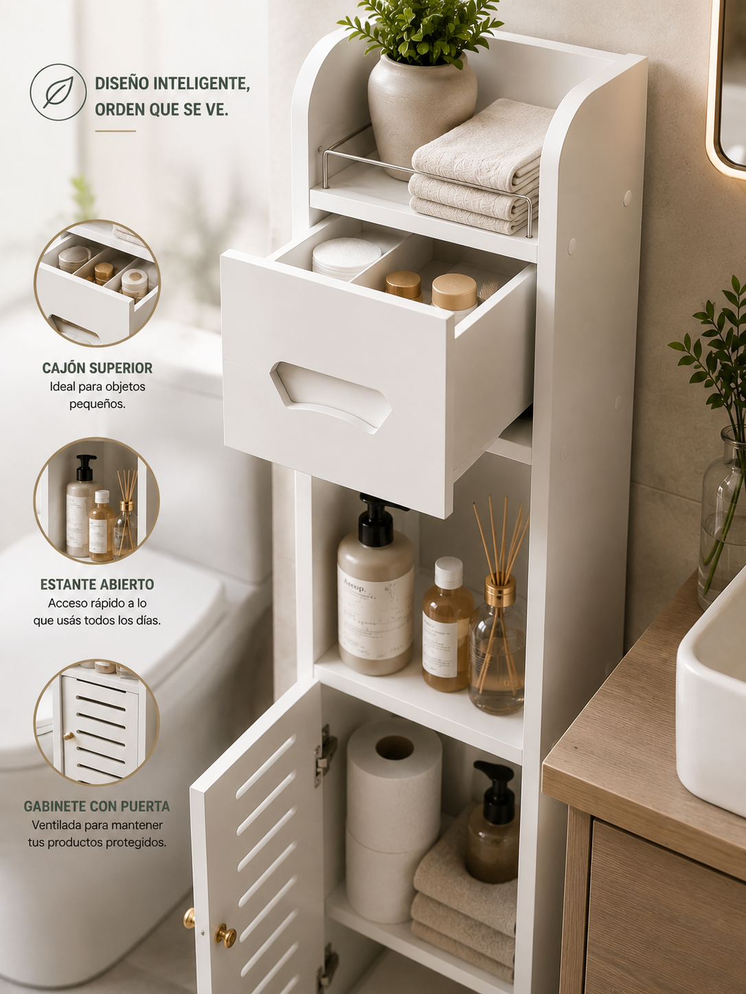 Estantería Organizadora para Baño, Más Espacio, Menos Desorden
