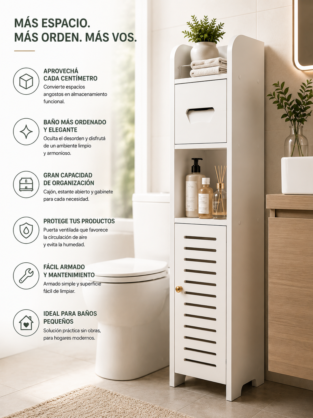 Estantería Organizadora para Baño, Más Espacio, Menos Desorden