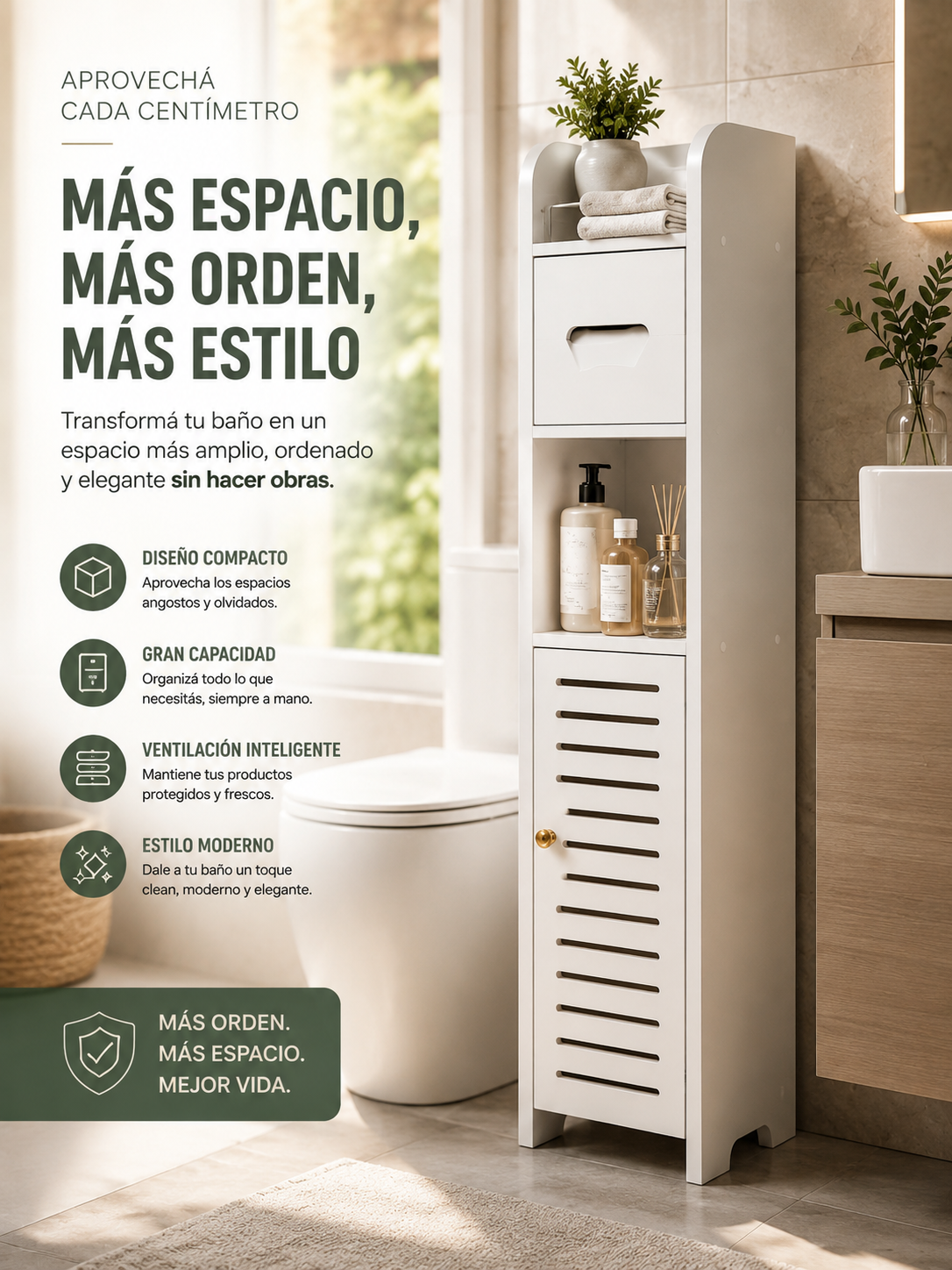 Estantería Organizadora para Baño, Más Espacio, Menos Desorden