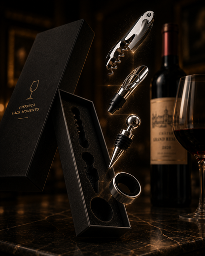 Set de accesorios para vino x 4 piezas