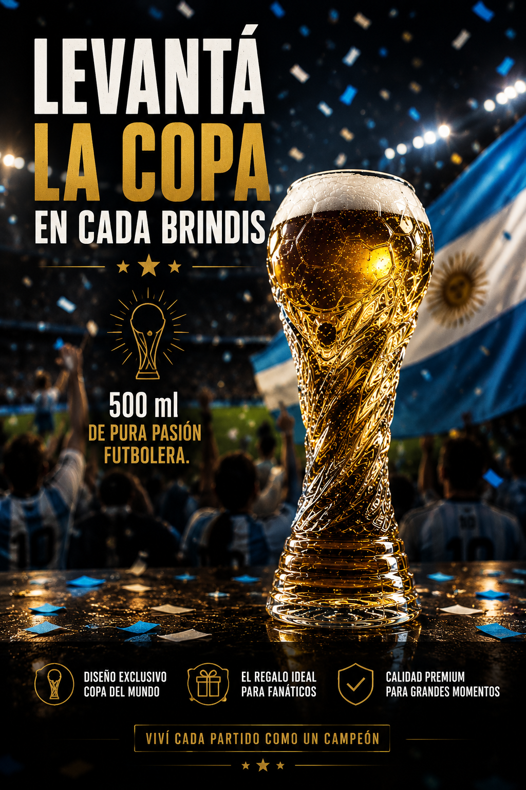 Vaso de la copa del mundo 500ml