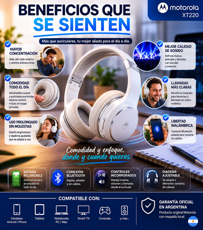 Auricular Motorola XT 220 Originales, calidad y potencia unica.