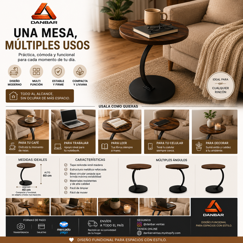 Mesa ratona auxiliar de arrime