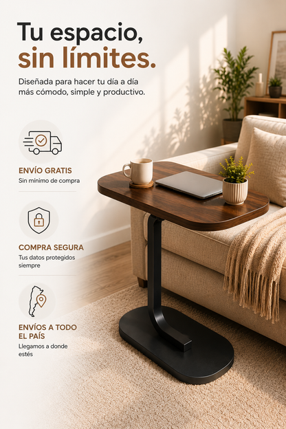 Mesa auxiliar de arrime ovalada
