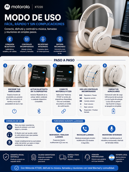 Auricular Motorola XT 220 Originales, calidad y potencia unica.