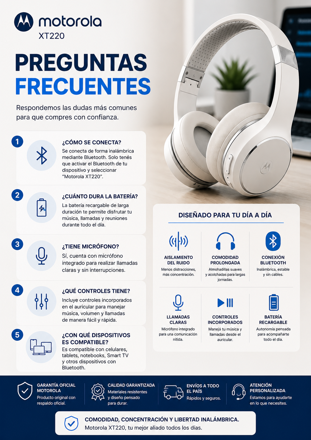Auricular Motorola XT 220 Originales, calidad y potencia unica.