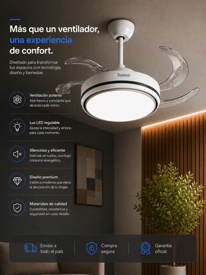 Ventilador Retractil Suono, confort y diseño.