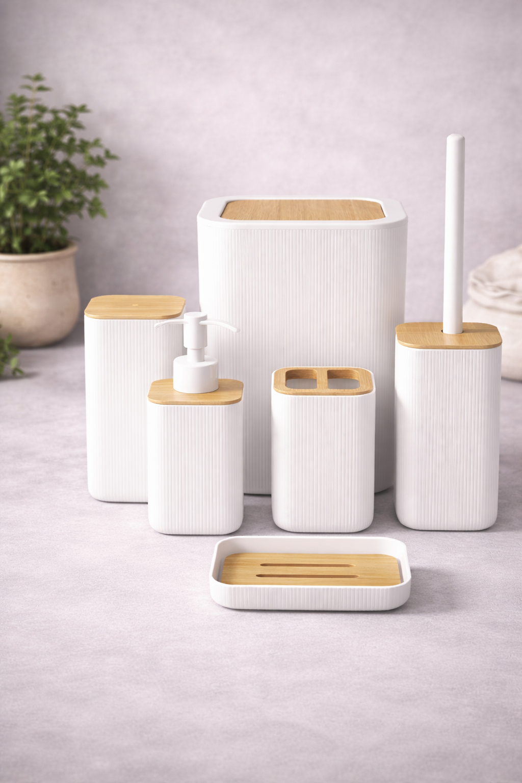 Set de accesorios de baño x 6 piezas