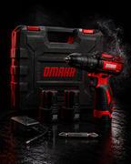 Taladro, percutor y destornillador inalambrico 12v Omaha.