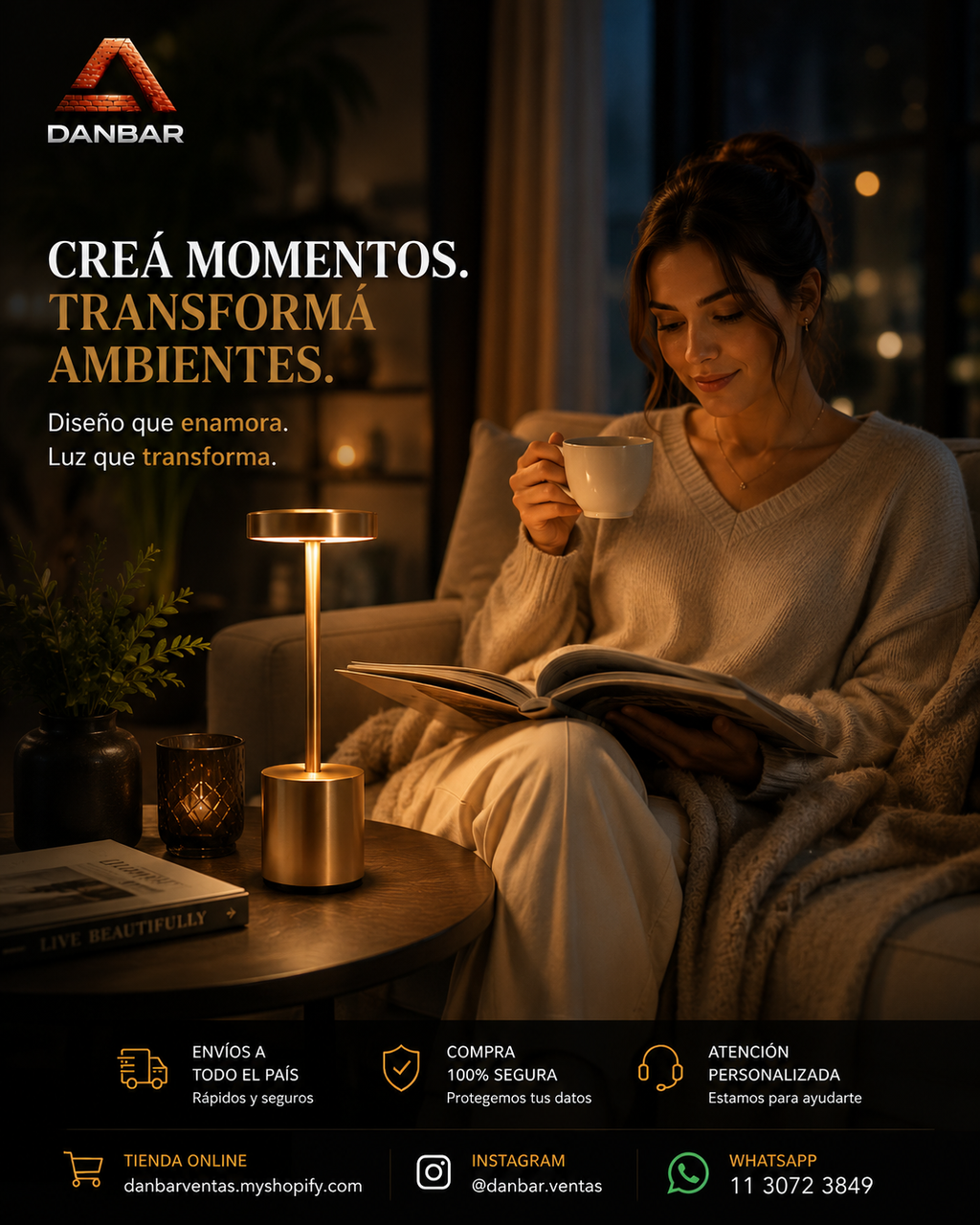 Dale ese toque premium que necesitas a tus ambientes o negocio con el Velador Touch