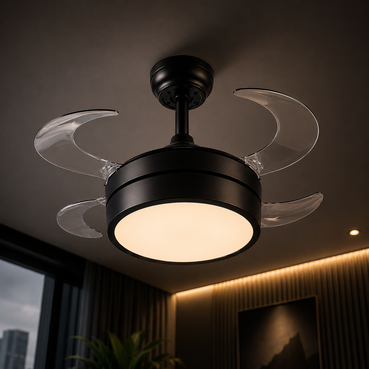 Ventilador retractil 4 aspas. Diseño y Tecnologia en un solo producto.