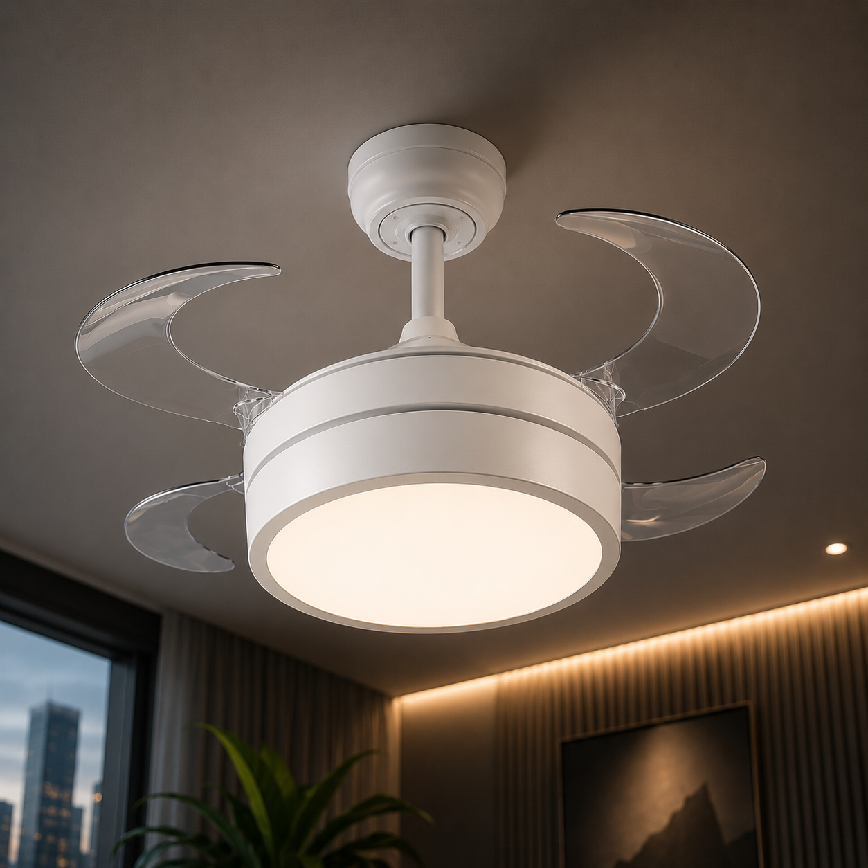Ventilador retractil 4 aspas. Diseño y Tecnologia en un solo producto.