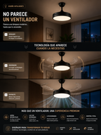 Ventilador retractil 4 aspas. Diseño y Tecnologia en un solo producto.